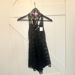 Betsey Johnson Black Lace Babydoll Set – Size XS $22